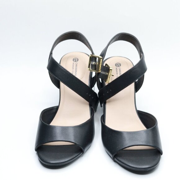 Giani Bernini Womens Townsonn Faux Leather Block Heels Black 6 Medium (B,M) - Picture 2 of 5